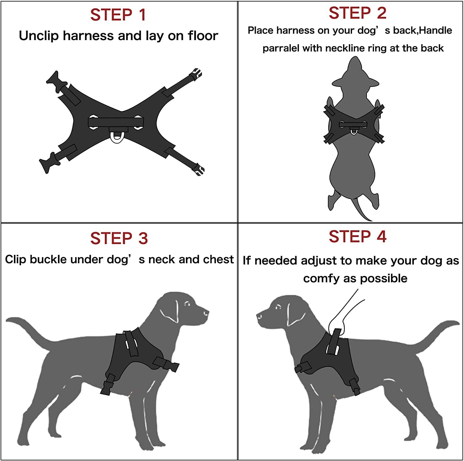 Dog Harness No Pull For Small Medium Large Dogs Anti Pull Strong And Adjustable