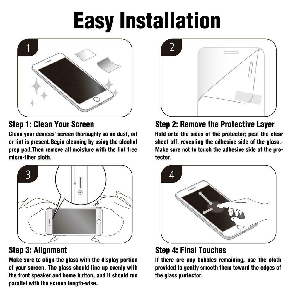 3x Pack For iPhone 6 6S 7 8 Plus Premium Tempered Glass Screen Protector