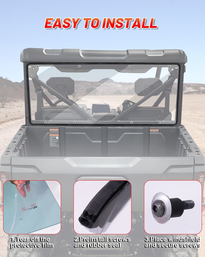 For CFMoto UForce U10 Pro/ Uforce U10 Pro XL Rear Windshield Full Windshiled