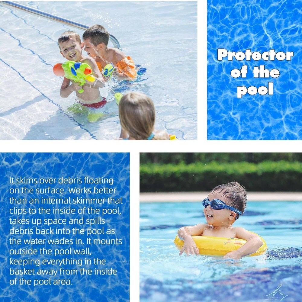 Universal Above Ground Pool Skimmer with Complete Accessories & Easy Setup