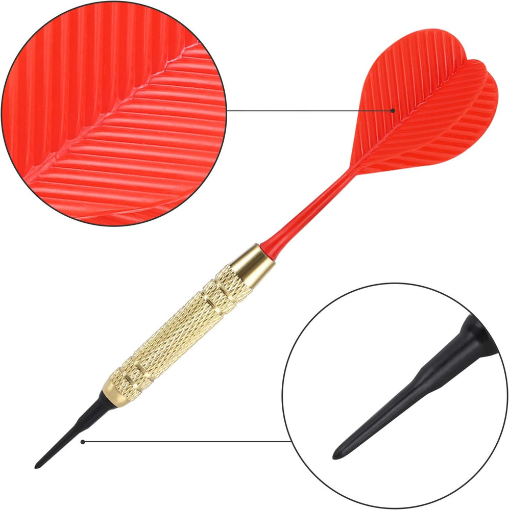 12 Pcs Soft Tip Darts Set with 100 Extra Black Tips - 18G Quality