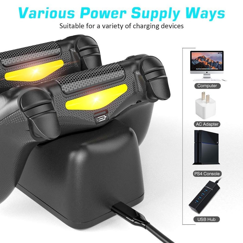 OIVO PS4 Controller Charger Dock Station - Fast Charging & LED Indicator