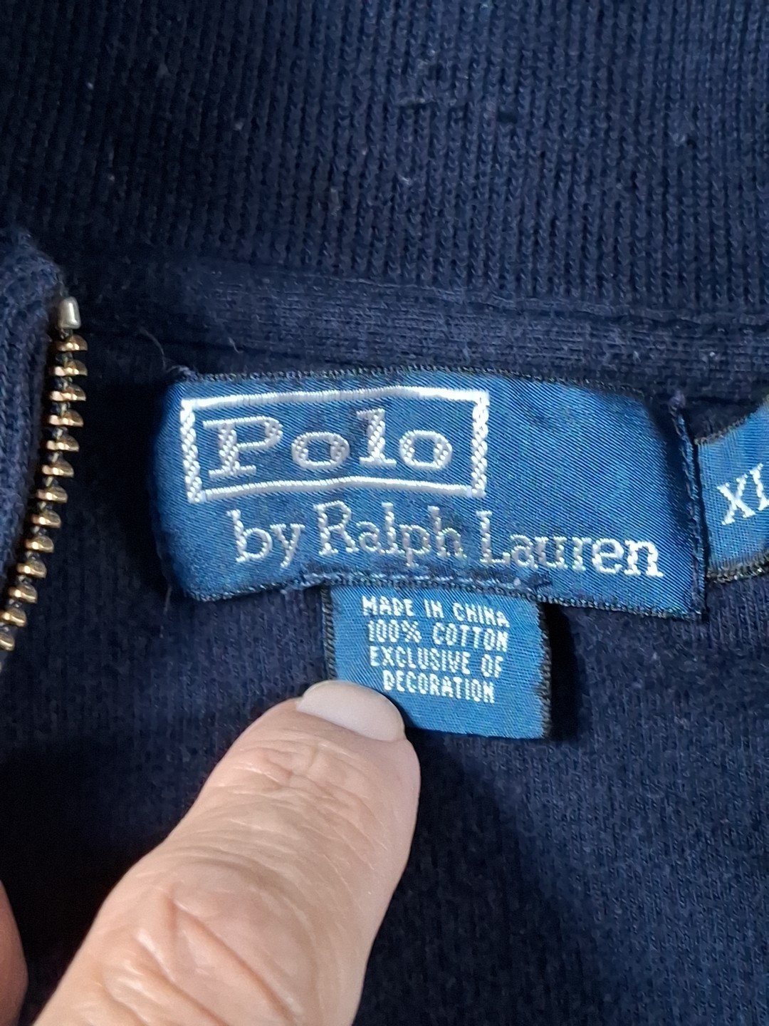 Polo Ralph Lauren 1/4 Zip Sweater Mock Neck Size Extra Large Blue Pullover