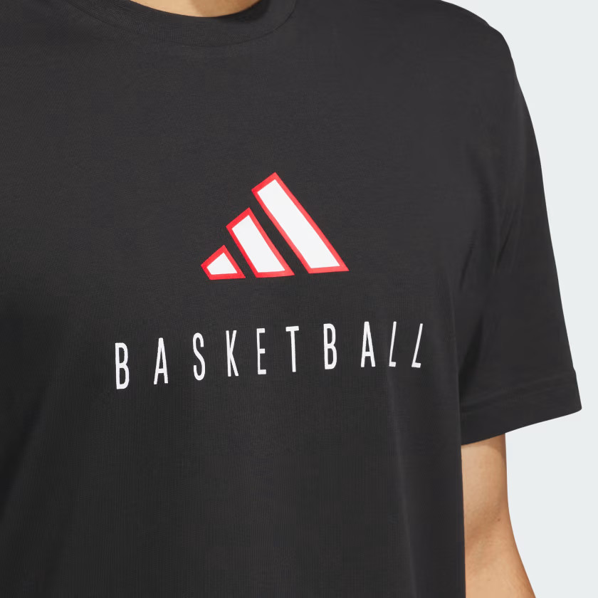 adidas men Worldwide Hoops Logo Performance Graphic Tee
