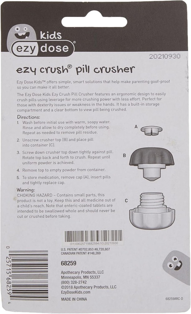 Compact Pill Crusher with Ergonomic Grip - Perfect for Easy Medication Mixing