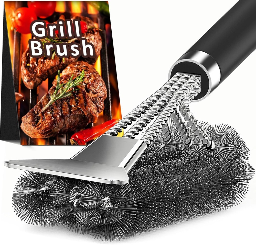 Effortless 360-Degree Grill Cleaning Brush & Scraper - Universal Compatibility