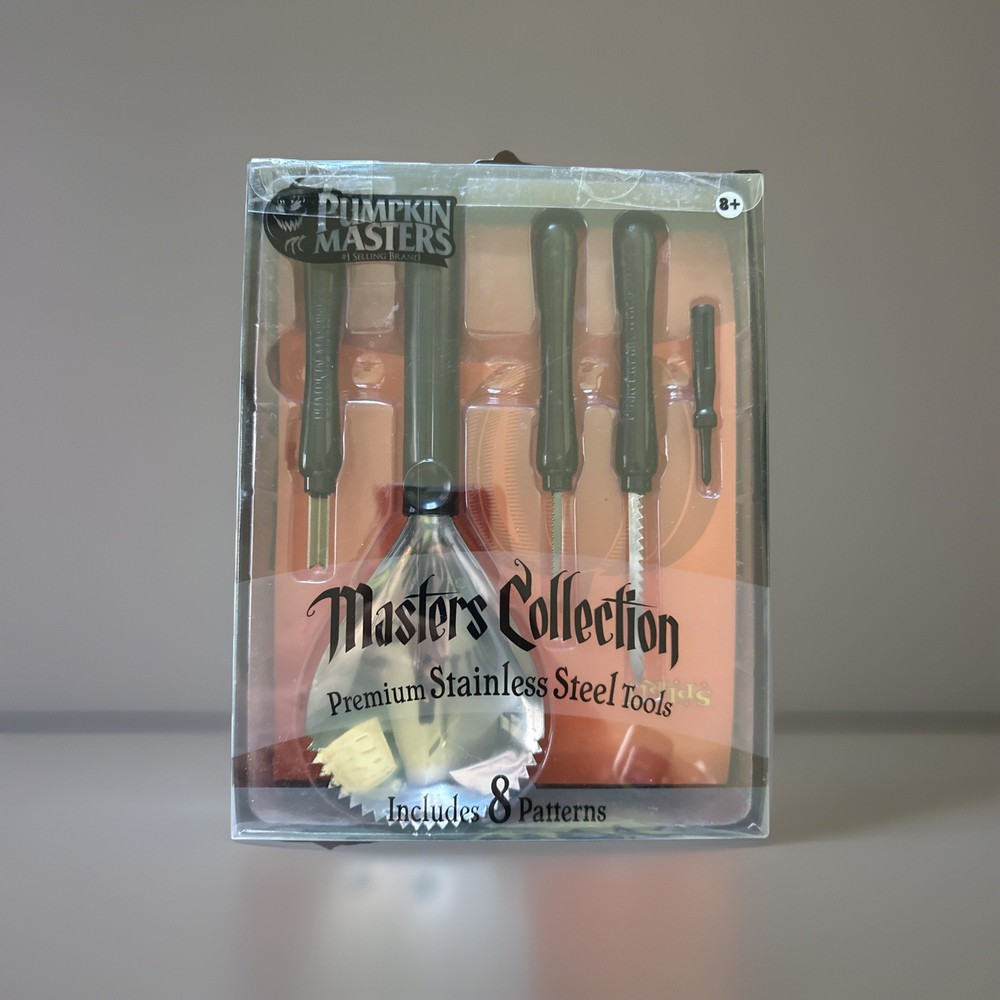Pumpkin Masters Carving Kit~Masters Collection 5 Tools, 8 Patterns New in Box