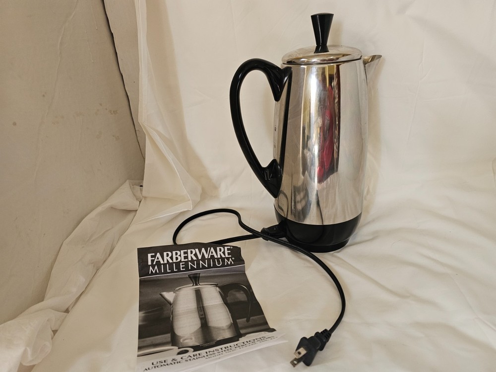 Vintage Farberware Millenium Superfast 12 Cup Coffee Percolator Model 412-WORKS