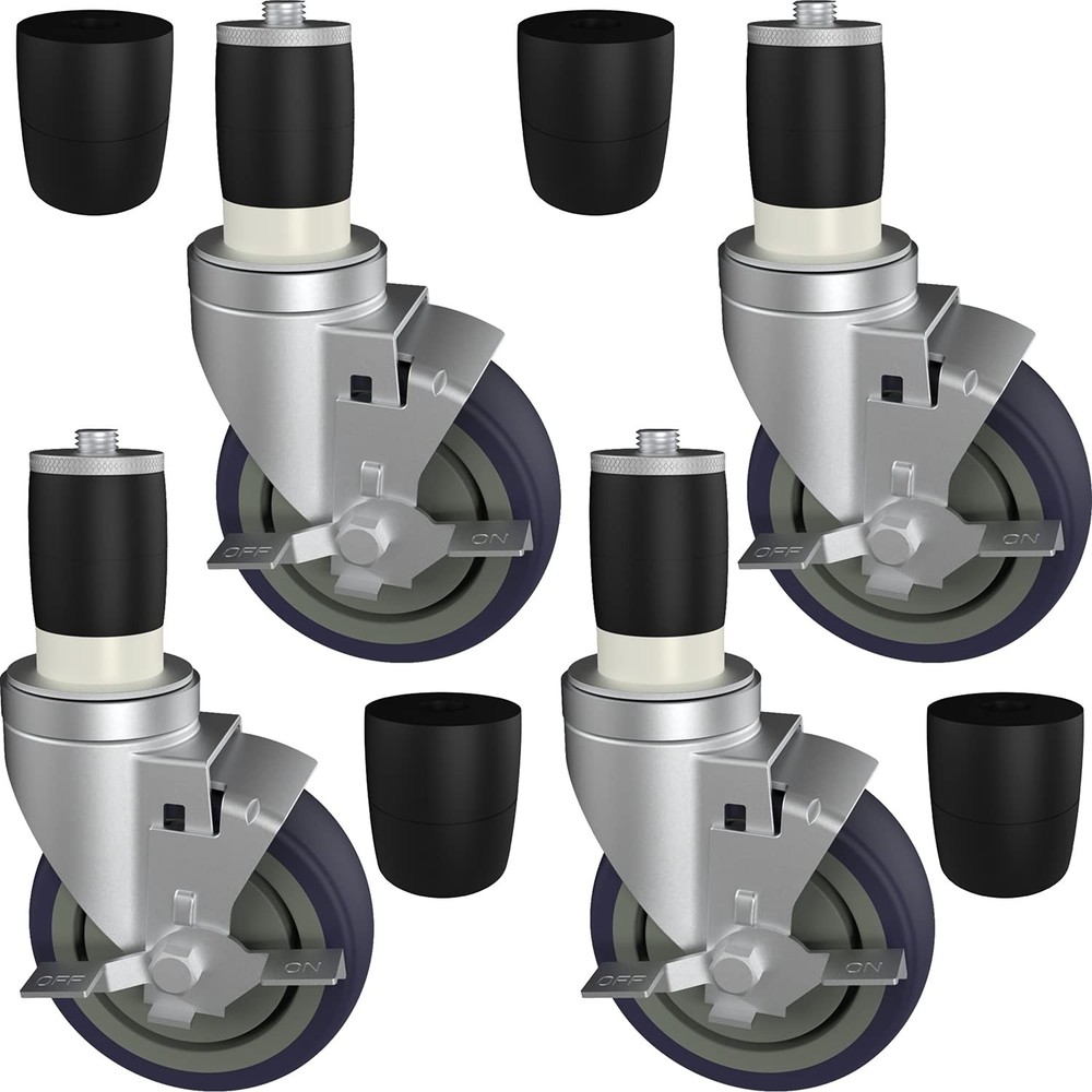 MySit 4 inch Work Table Caster Wheels for Commercial Kitchen Prep Tables,...