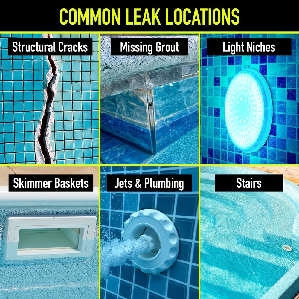 Pool Leak Detection Dye Kit - with 2 Precision Applicators - 75+ Tests - Superio