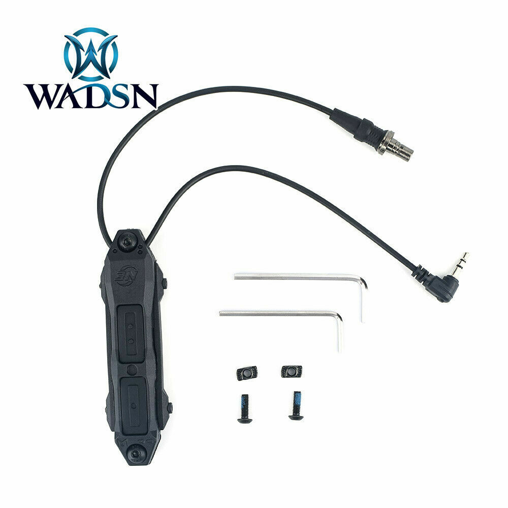 Tactical Flashlight Pressure Switch Mount 3.5mm Plug Dual Button Remote Light SW