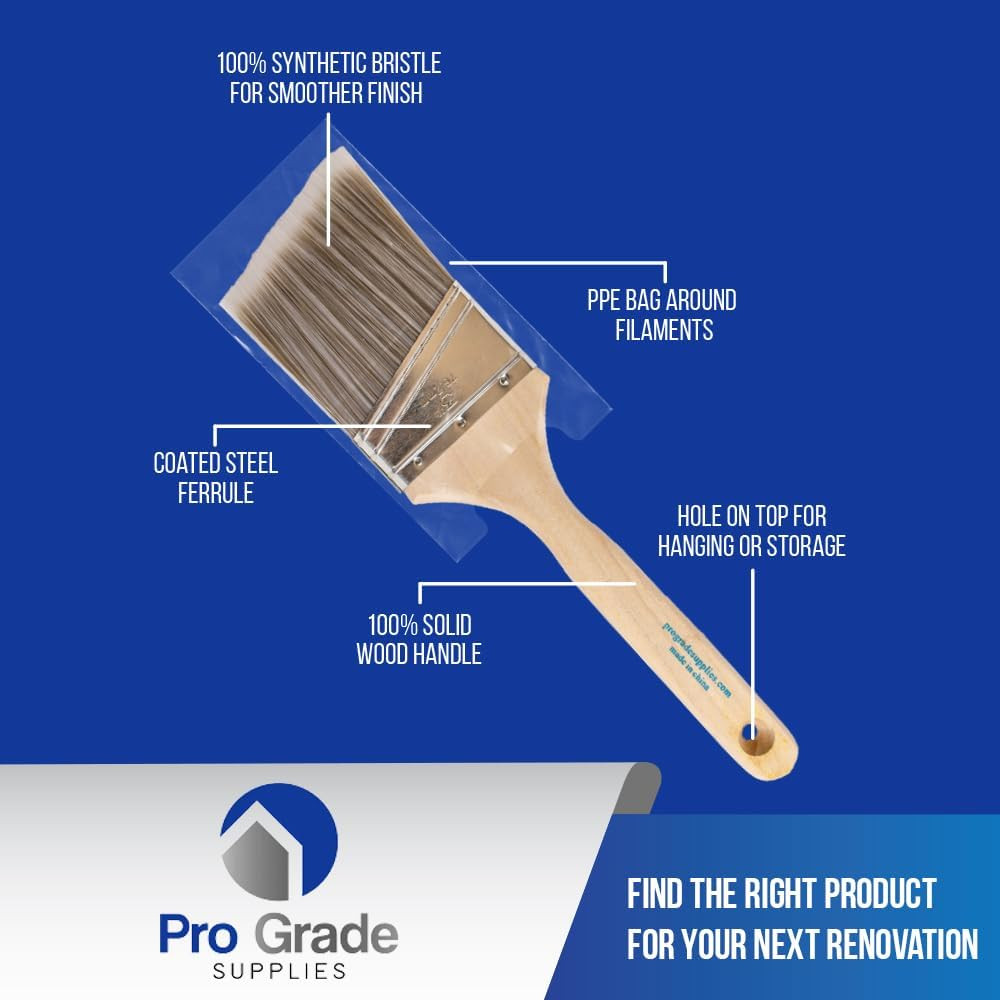 - Paint Brushes - 2Ea 3" Angle Brushes