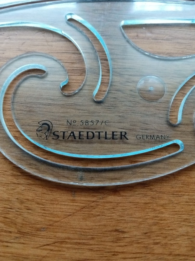 Vintage Staedtler Drafting Curves Protractor Germany