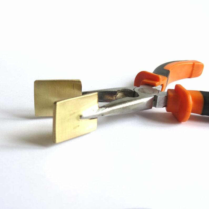 Flat Straight Lampwork Masher Pliers with Rectangle Brass Pads - Lampwork Tool