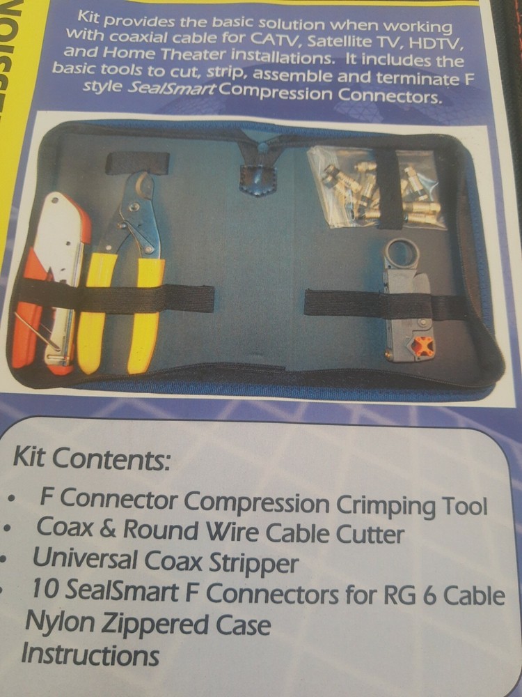 Platinum Tools 90135 Basic Coax F Compression Kit, w/Zip Case