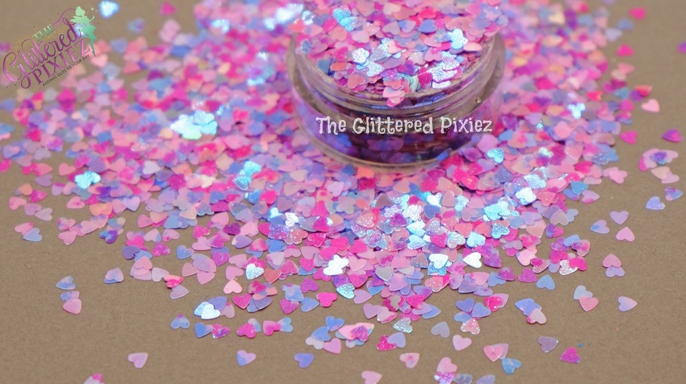 MIXED BERRIES SPECKLED HEART shape Glitter- Pixie Shapes-