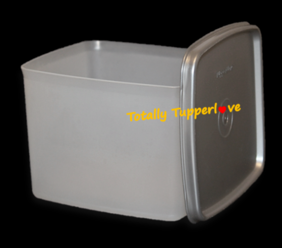 Tupperware Square Round Keeper 30 oz. Container Vintage Metallic Silver NOS ❤️