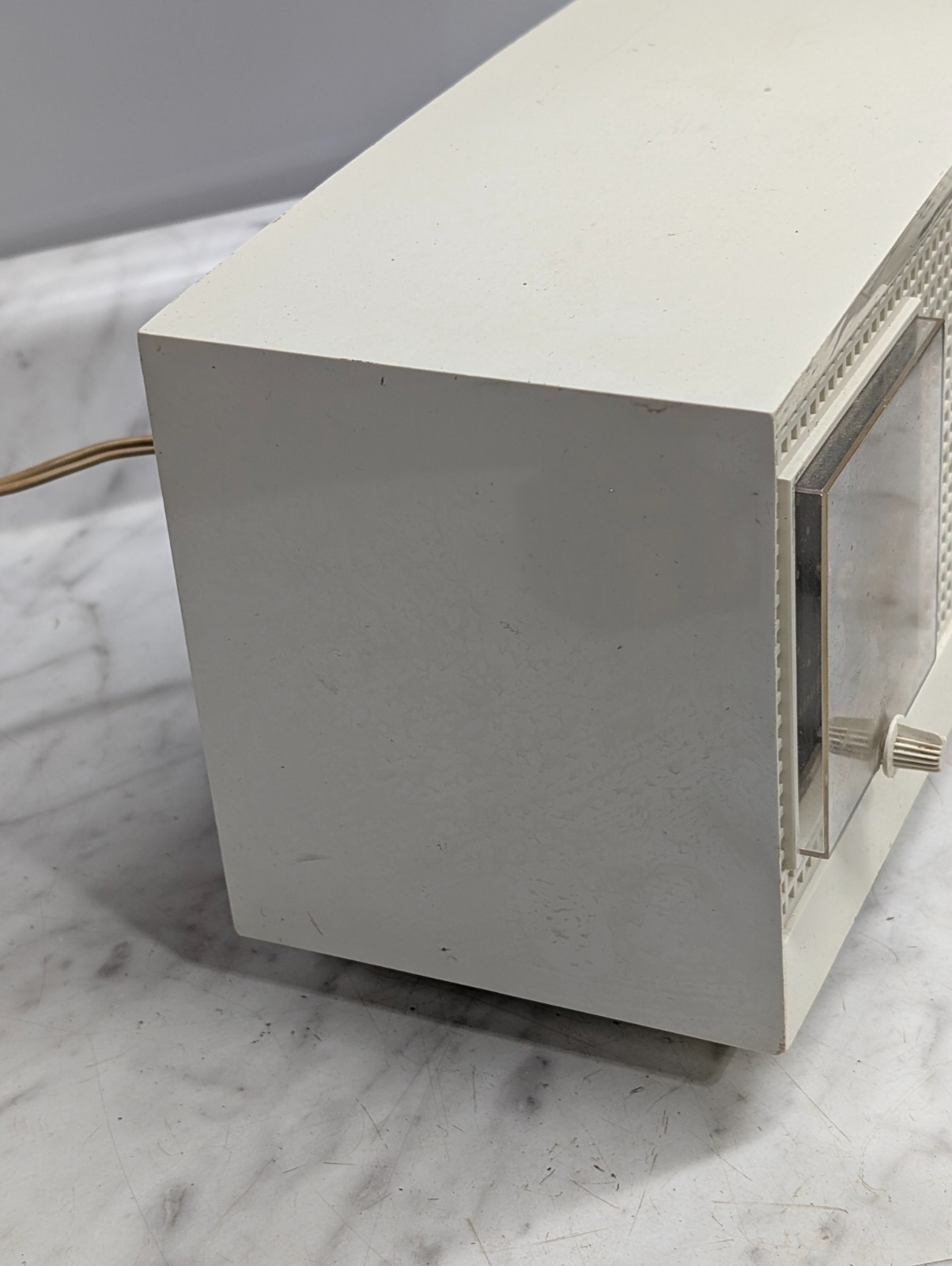 General Electric Model C-402A Tube Radio Clock AM GE Vintage MCM White