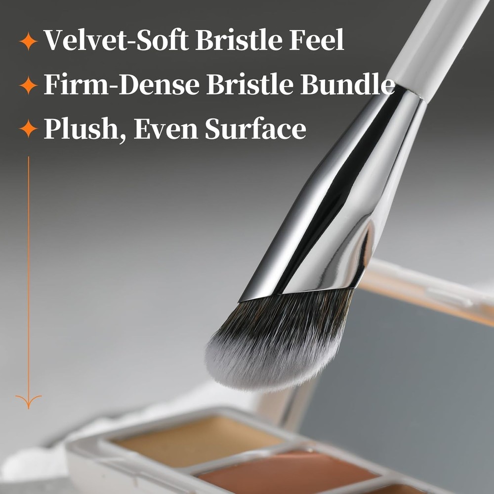 Concealer Brush, Angled Under Eye Makeup Small Foundation Precision Face
