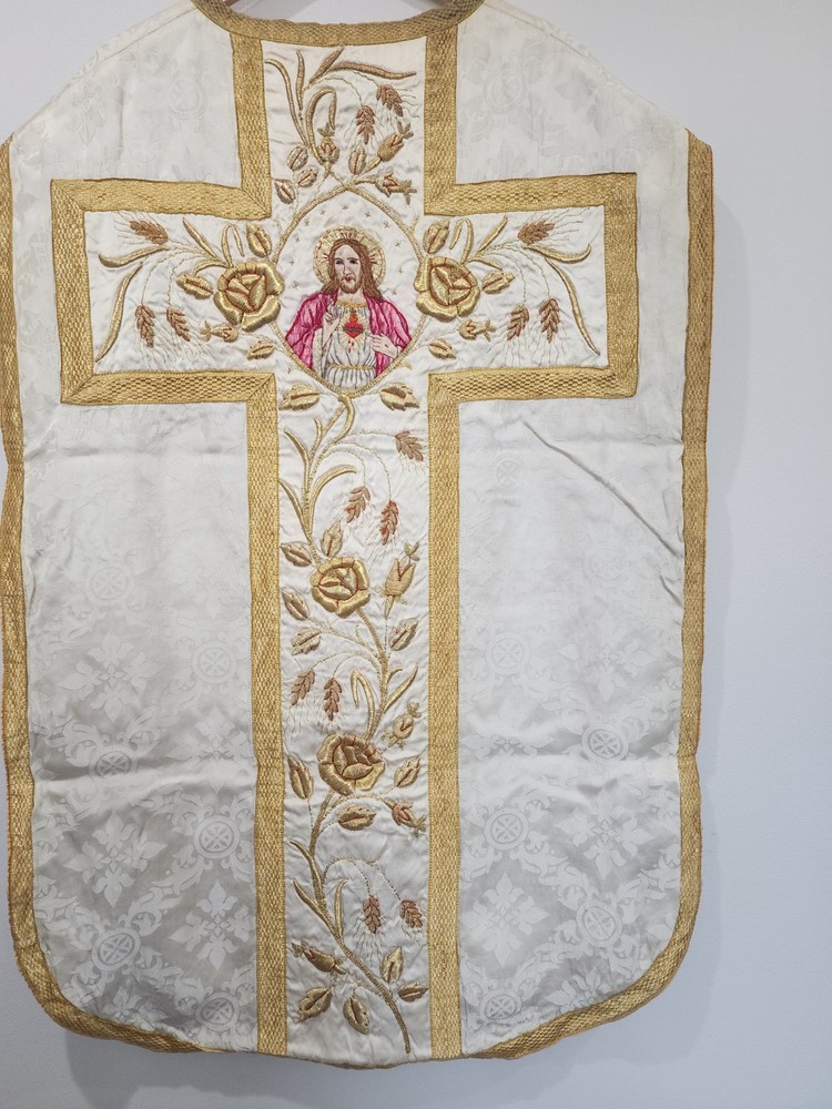Antique Hand Embroidered Chasuble
