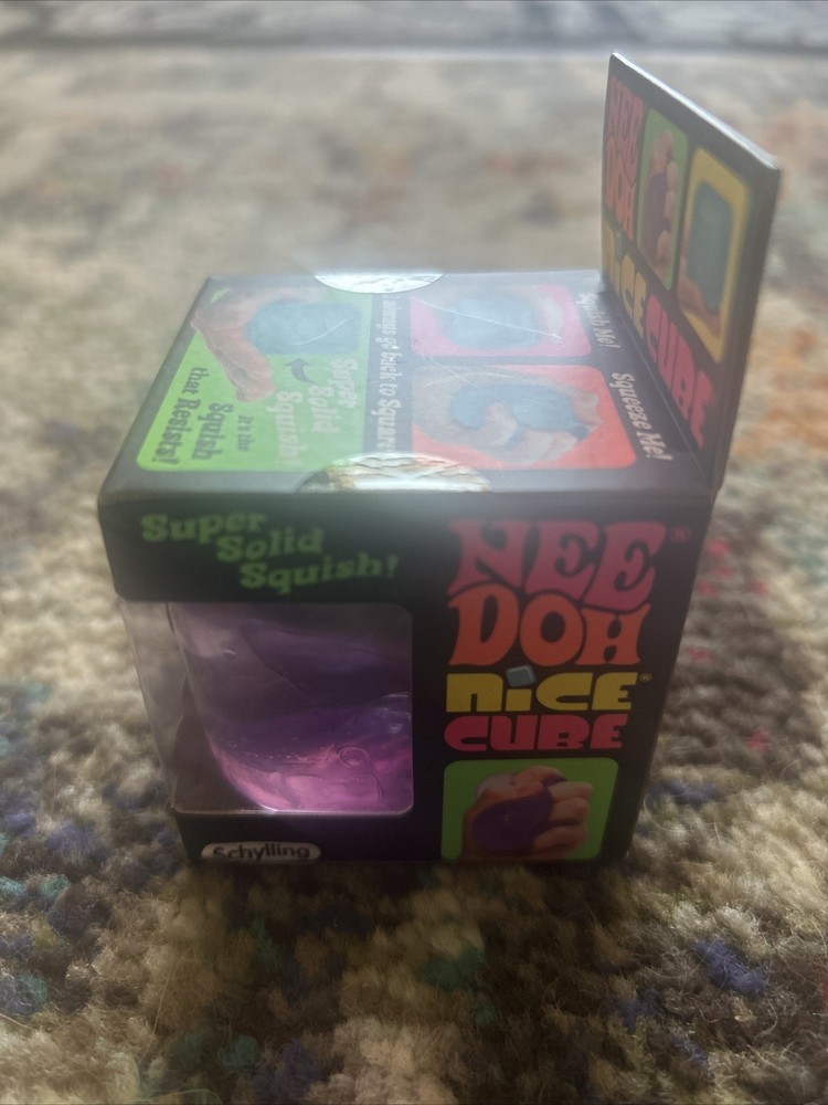 Nee Doh-Nice Cube-Super Solid Squish-Purple-Sealed