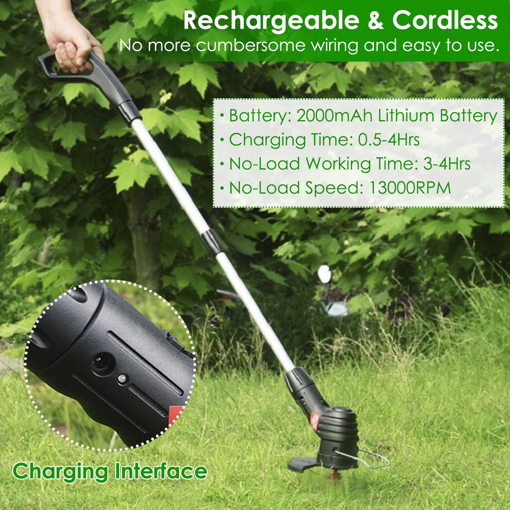 Extendable Electric Weed Lawn Eater Grass String Trimmer Mower Cordless Cutter