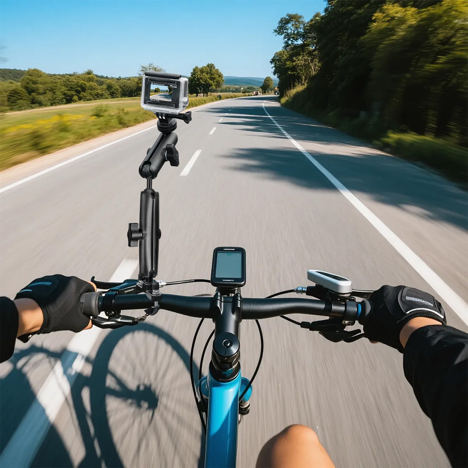 Double Socket Arm for RAM Mounts Camera Extension Arm 1" Ball Head Mount Adapter