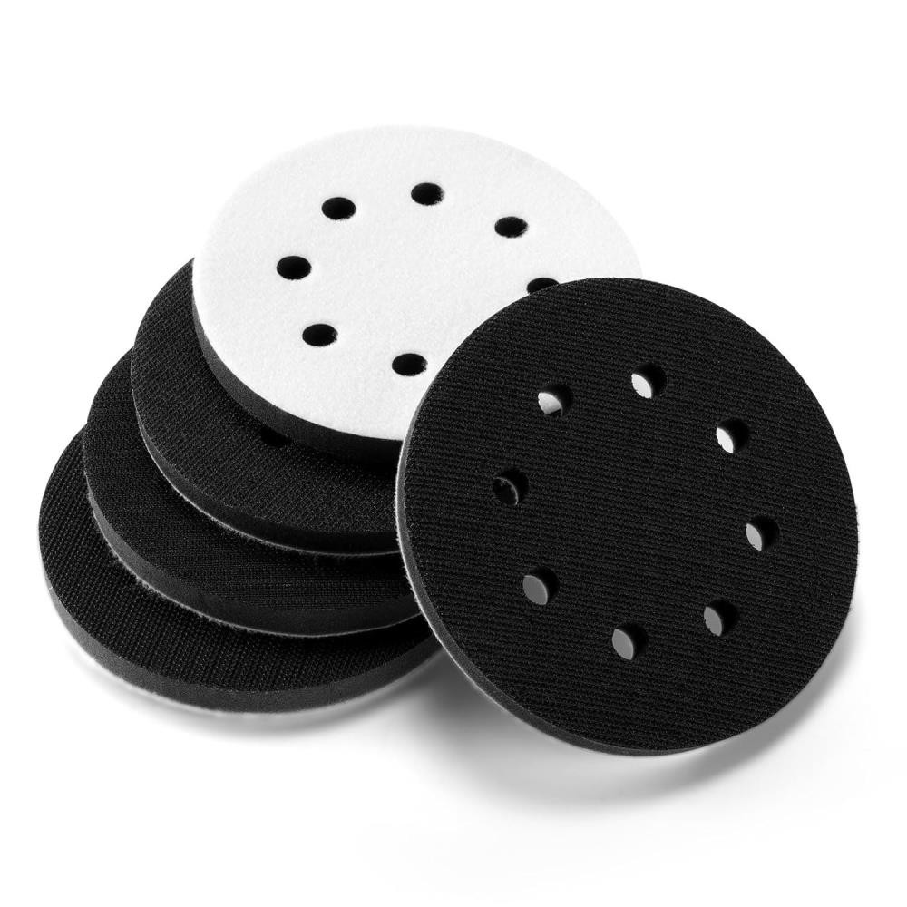Cushion Buffer Pad Density Backing Hook Soft Sponge 8Holes Loop Interface 5" ∧ ╏