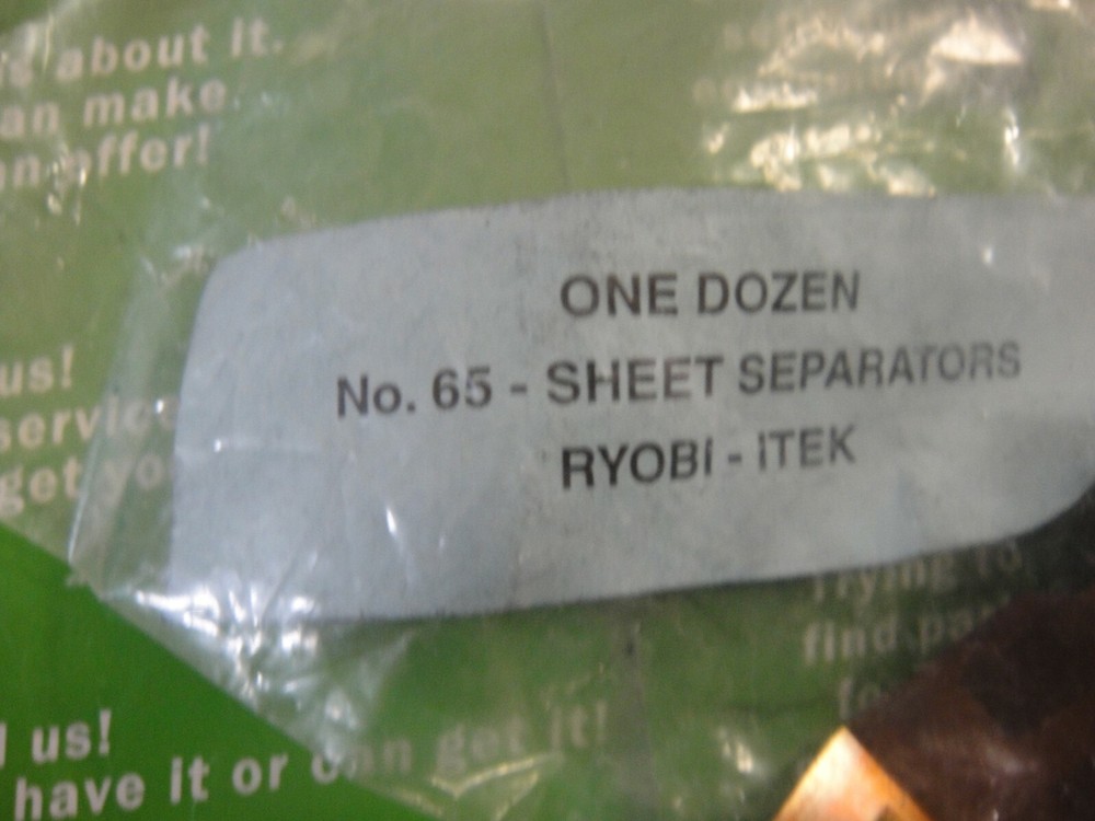 Ryobi-Itek Sheet Separators, Part #65
