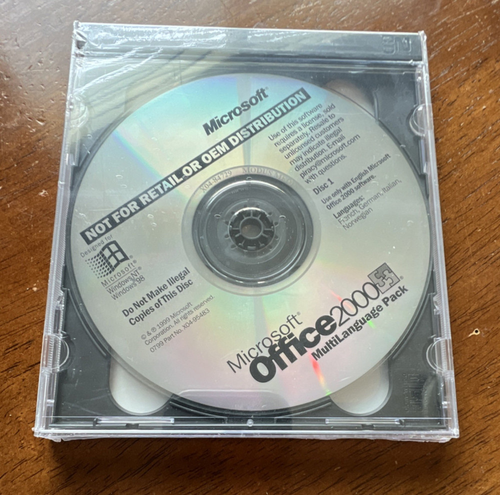 Microsoft Office 2000 MultiLanguage Pack CD for Windows. Vintage Software