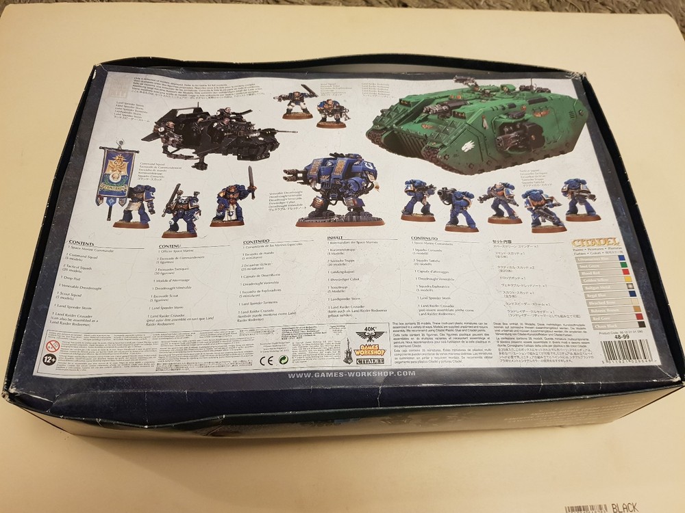 Warhammer 40,000 40K Space Marine Megaforce EMPTY BOX ONLY + Some Model Sheets