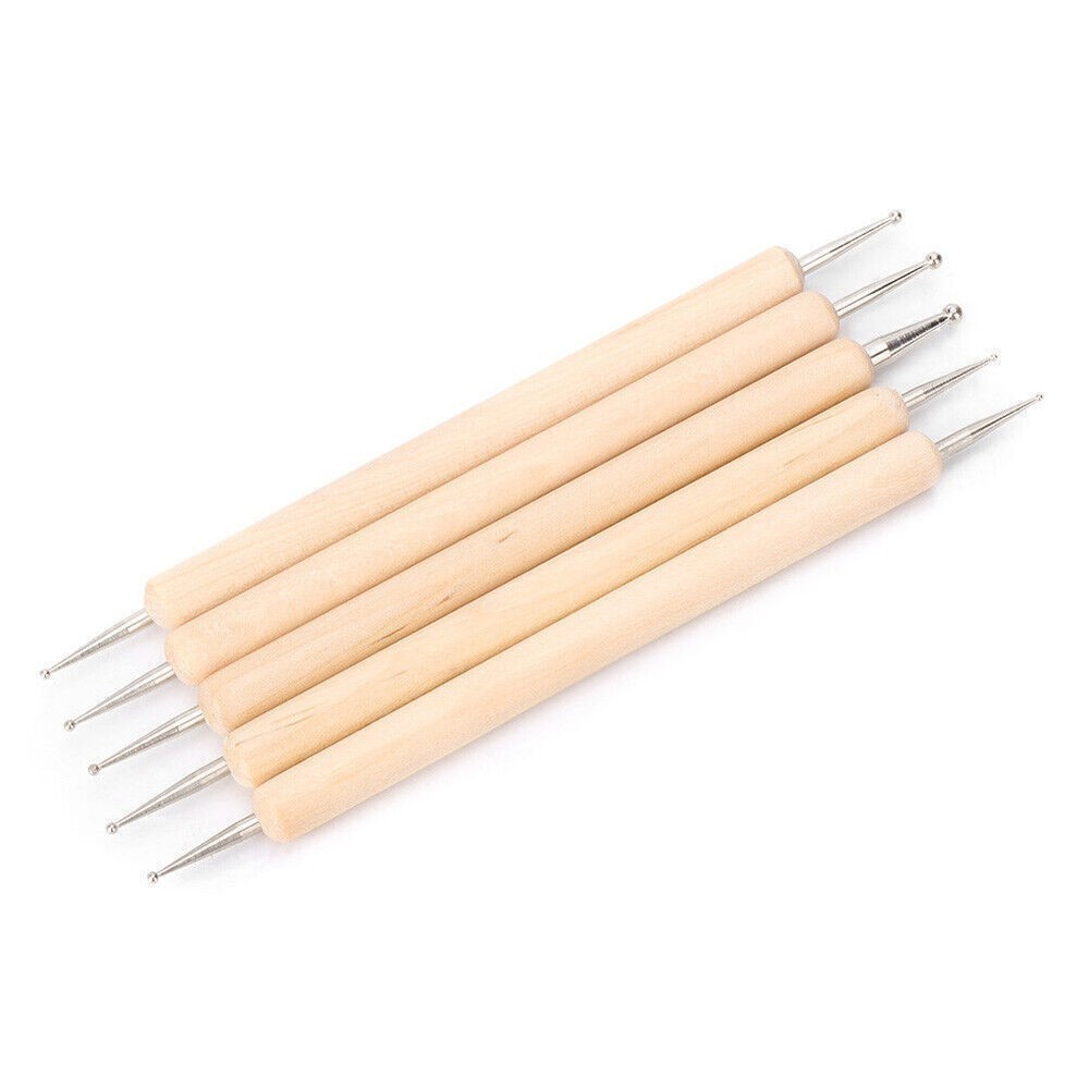 5 pcs DIY Leather PMC Craft Modelling Splicing Embossing Spoon Carving Tool Kit