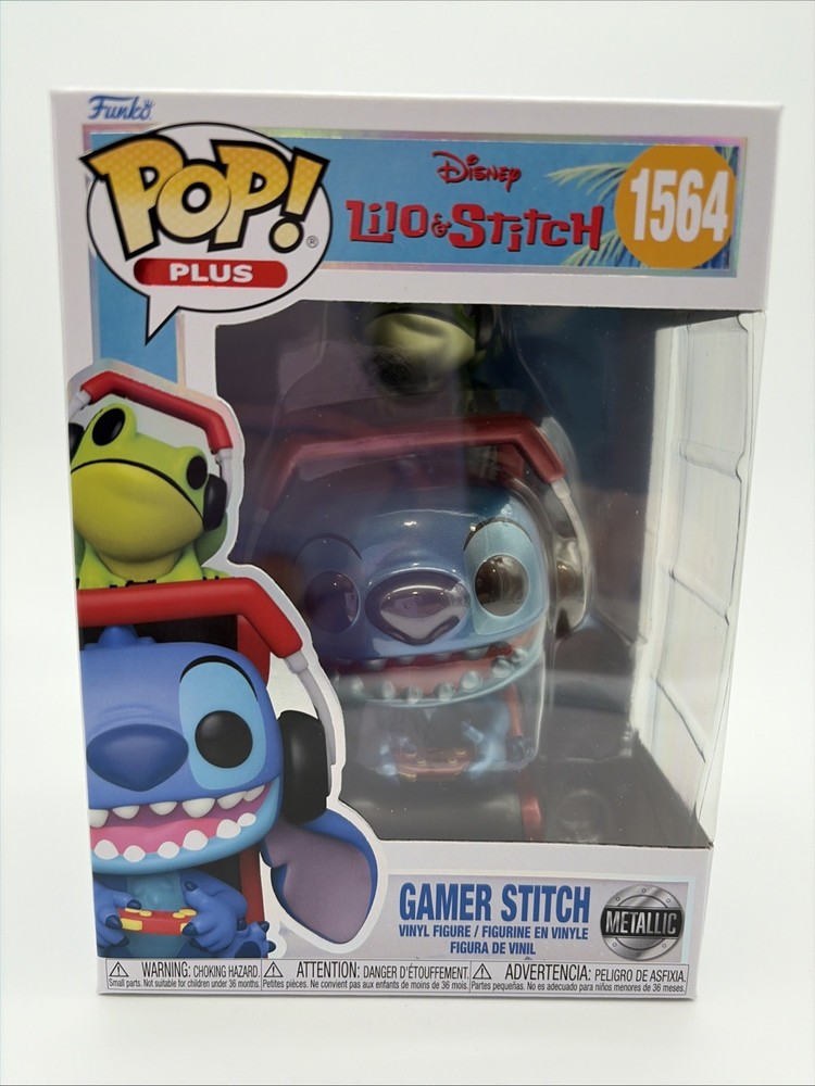 Funko Pop! Plus: Disney - Gamer Stitch (Metallic) #1564 With Pop Protector