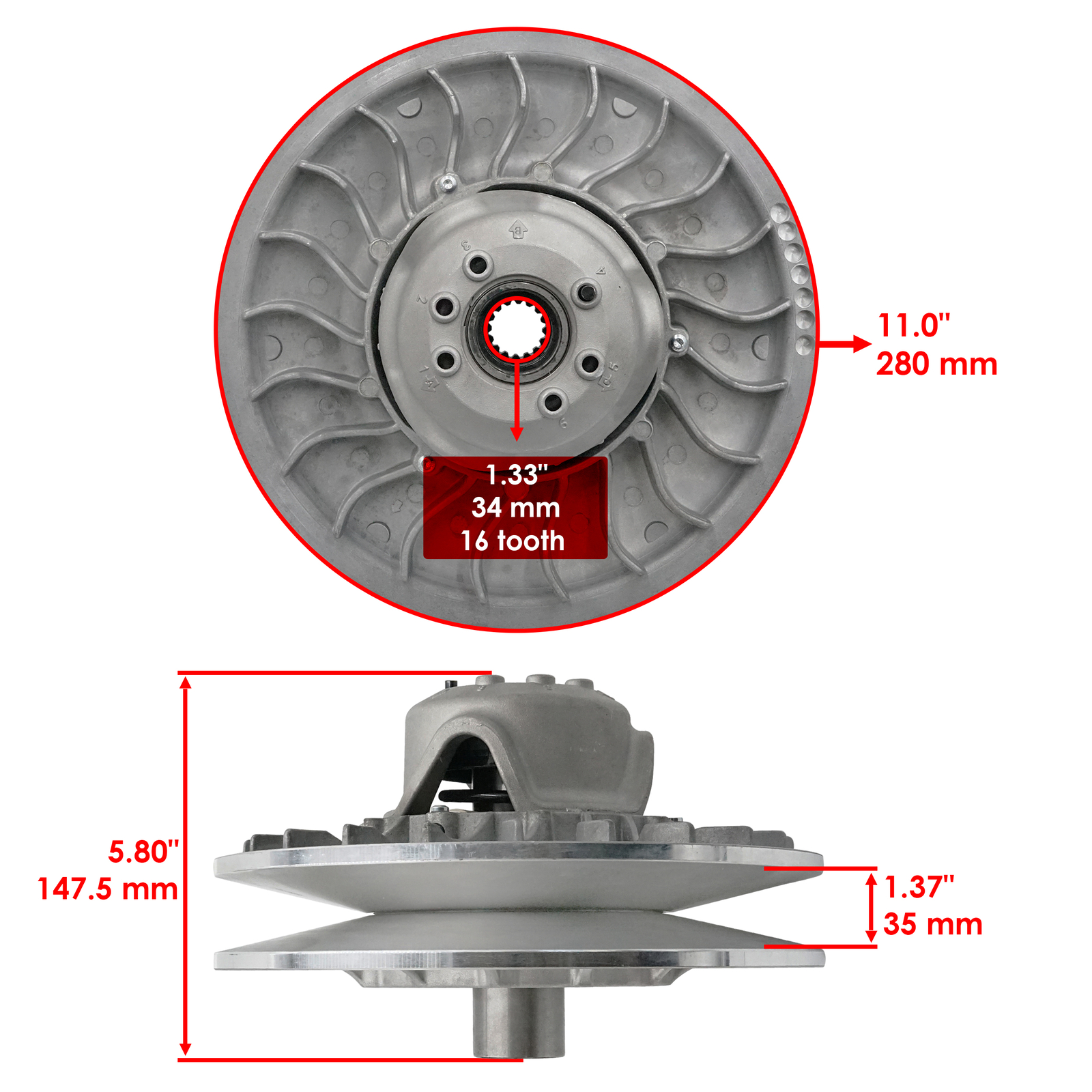 Secondary Clutch For Can Am Maverick X3 MAX 17-24 420280626 420280636 420280755