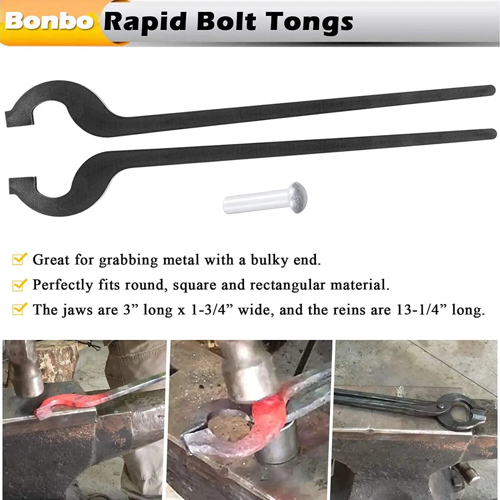 DIY Rapid Blacksmith Tongs Bundle Set With Rivet For Blacksmithing Forging Forge