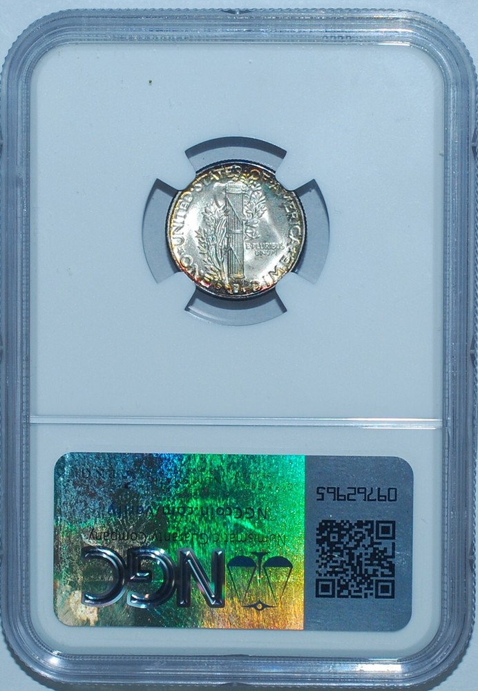 1945 D NGC MS67+FB Full Bands Mercury Dime
