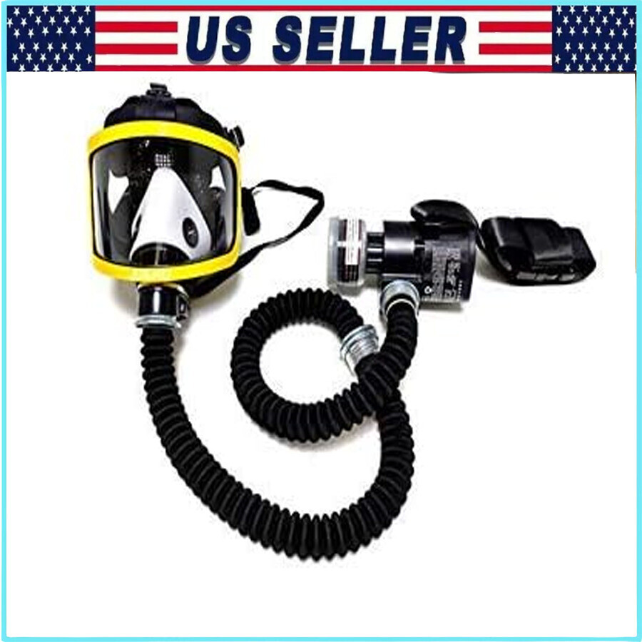 Full Face Gas Mask Flow Respirator Electric Supplied Air Fed Flow System Device