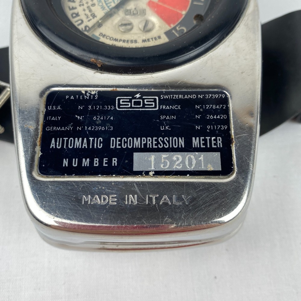 Vintage SOS Atomic Decompression Meter Scuba G34