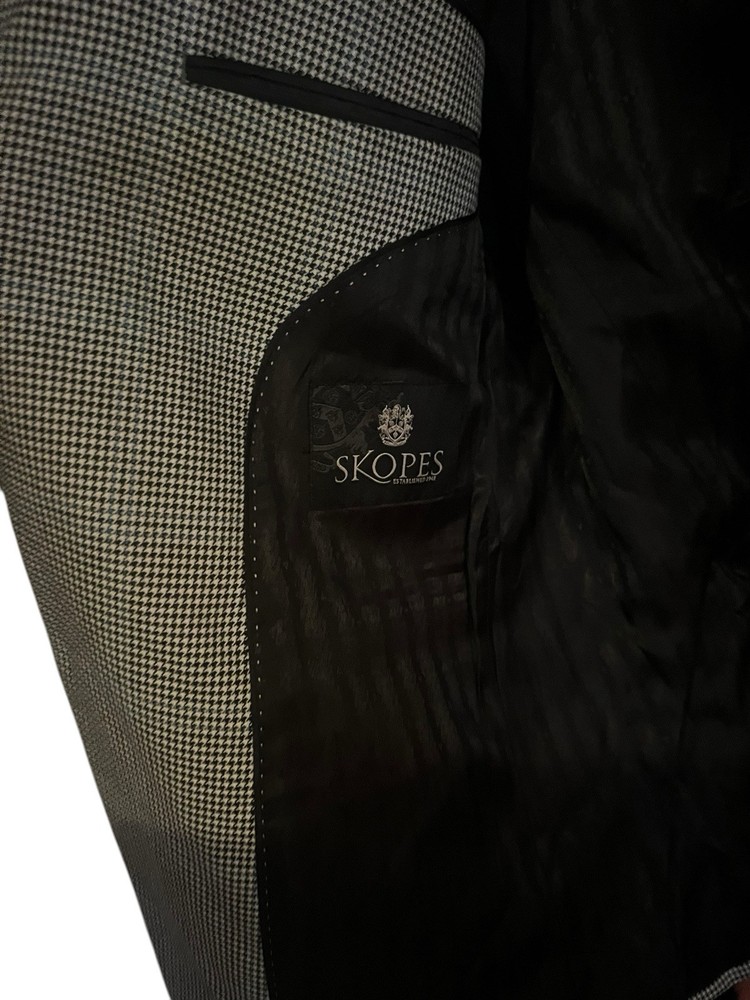 Skopes Mens White/Black Polyester Jacket Suit Jacket Size 40 Regular