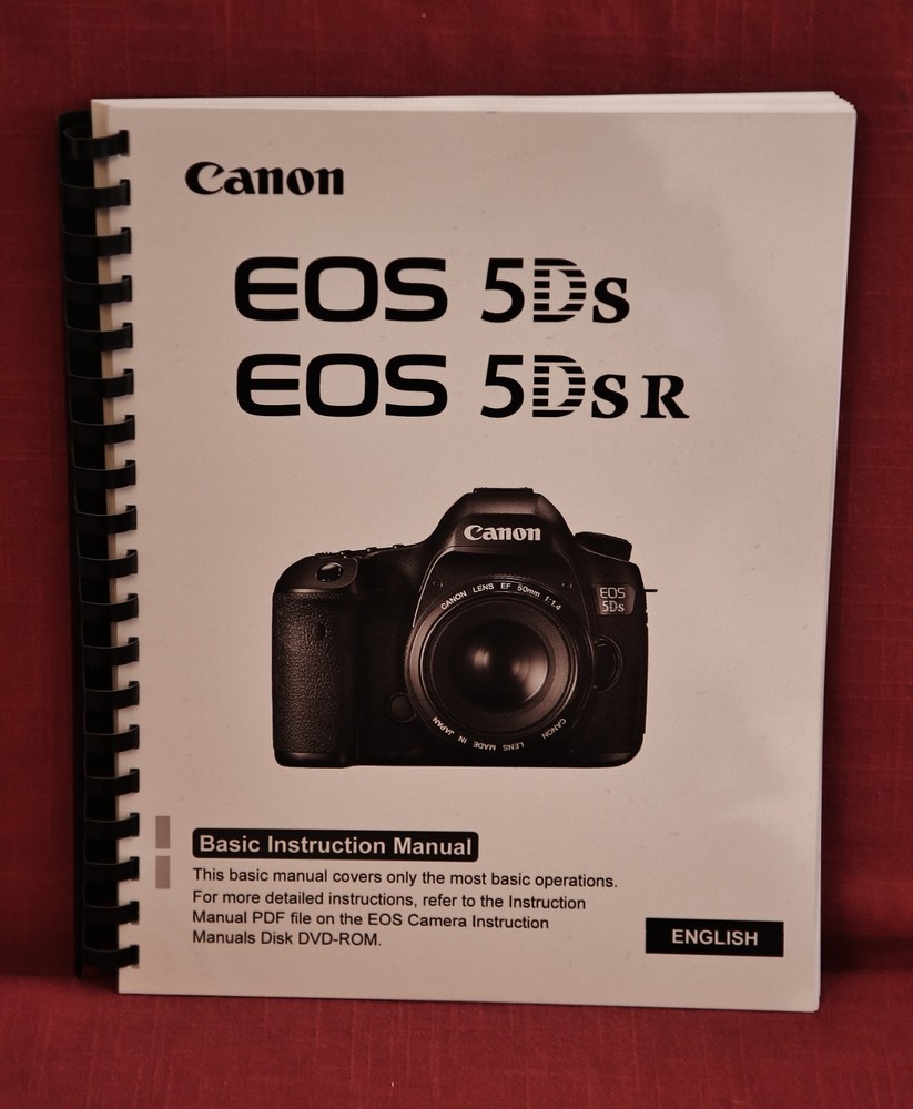 Canon EOS-5Ds 5Dsr Basic Instruction Manual: 164 Pages & Protective Covers!
