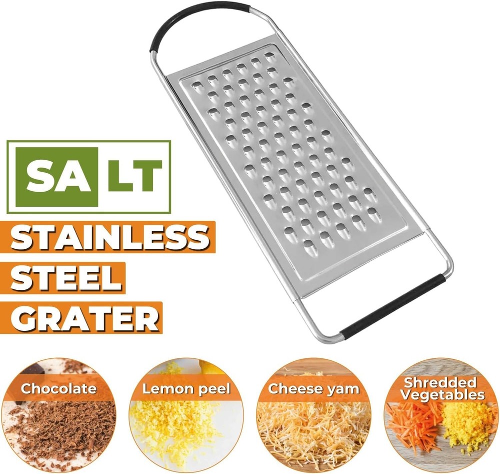 Stainless Steel Coarse Flat Grater for Efficient Food Preparation Silver