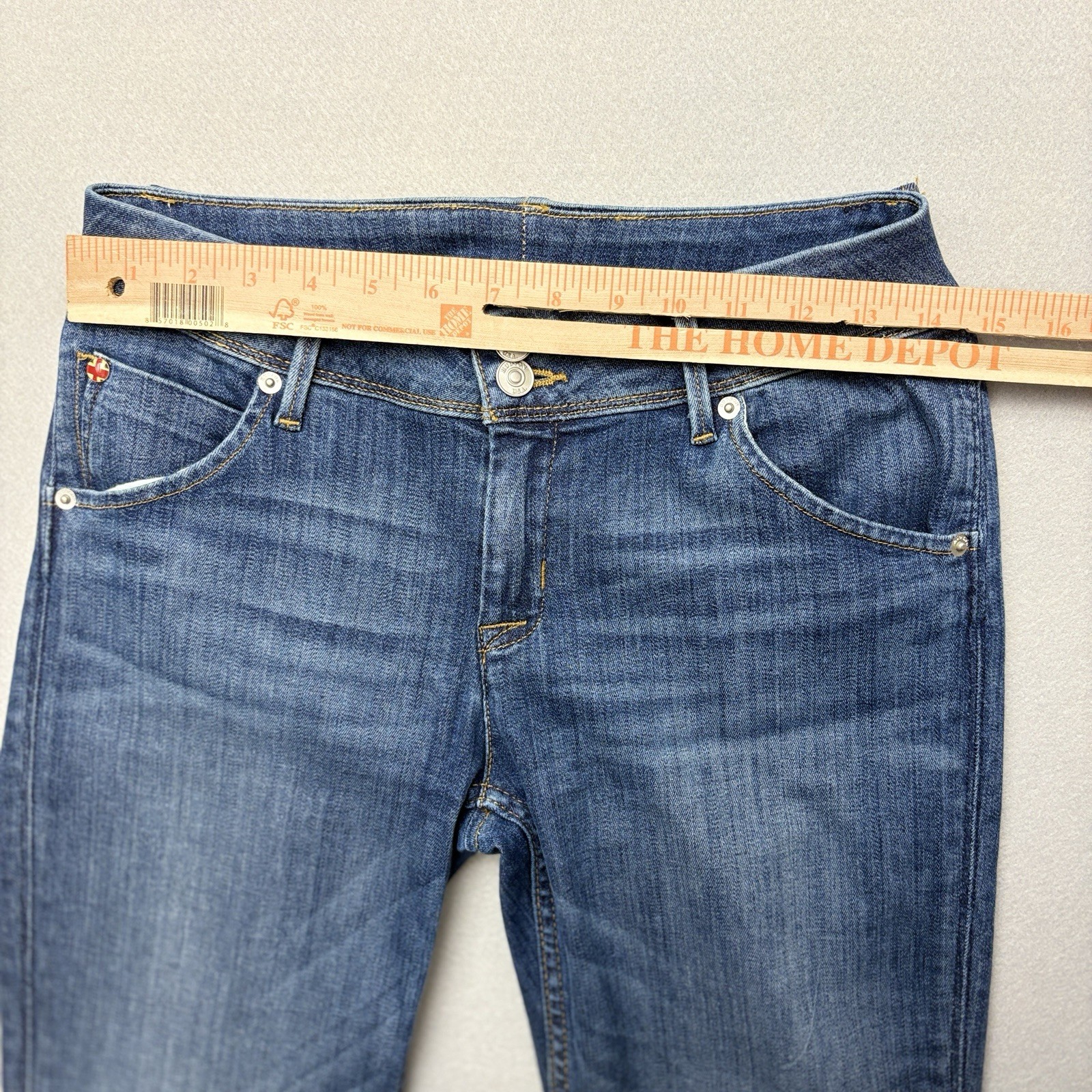 Hudson Jeans Low Rise Collin Flap Skinny Jeans Blue Denim Med Wash Women’s 29