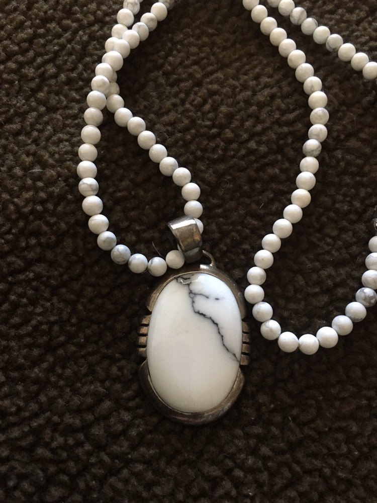 Native American White Turquoise Necklace