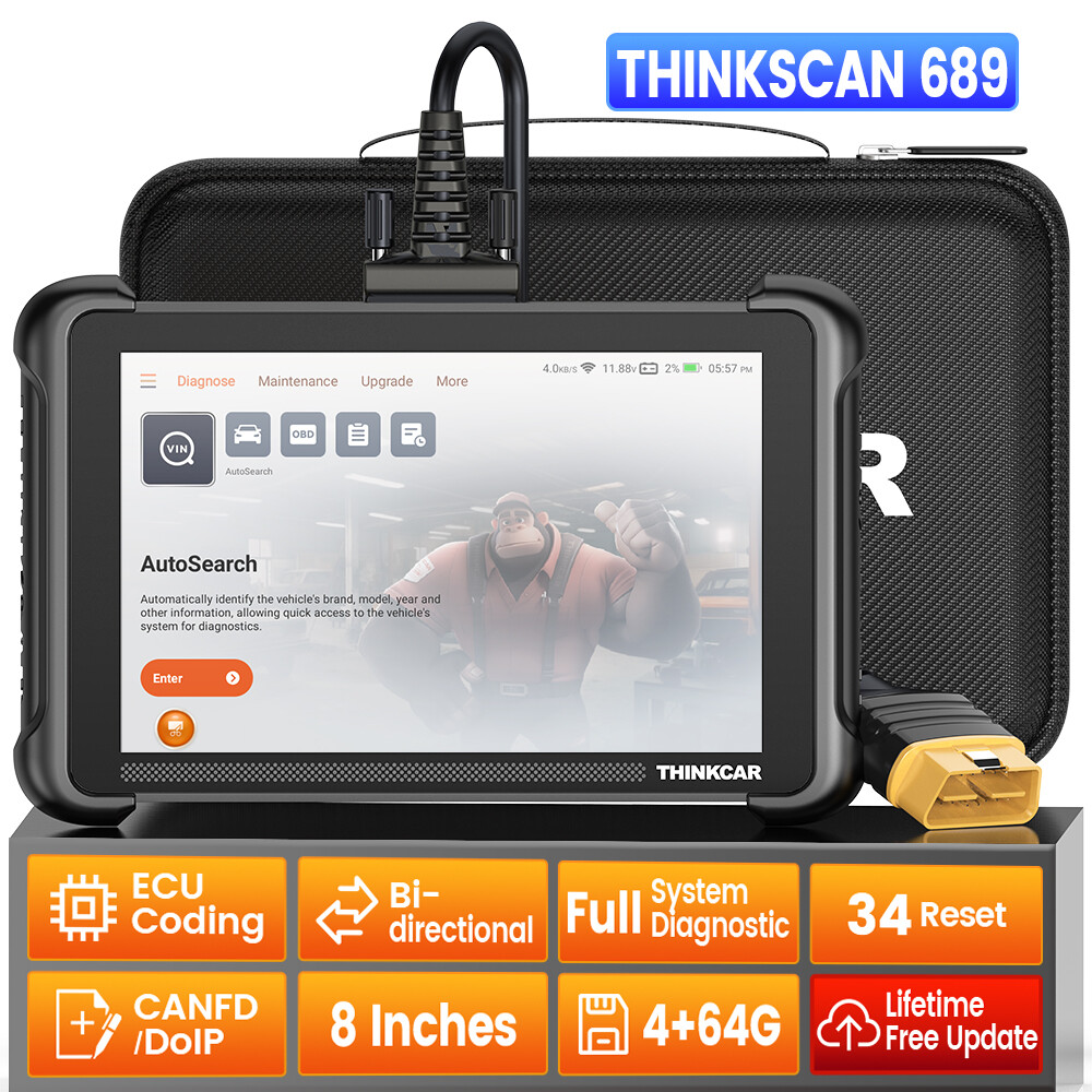ThinkScan 689 Diagnostic Tool Bidirectional ABS SRS OBD2 Scanner CANFD & DoIP US