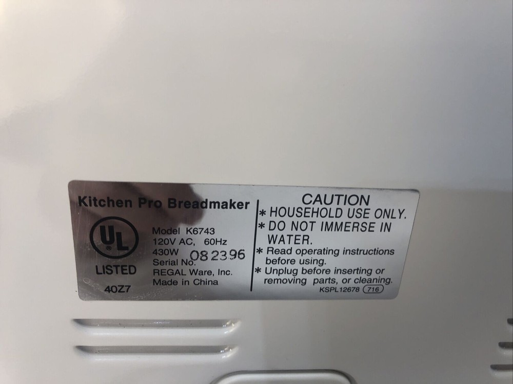 Insulators for Element in Regal Kitchen Pro Breadmaker Model K6743 K6743C K6743S