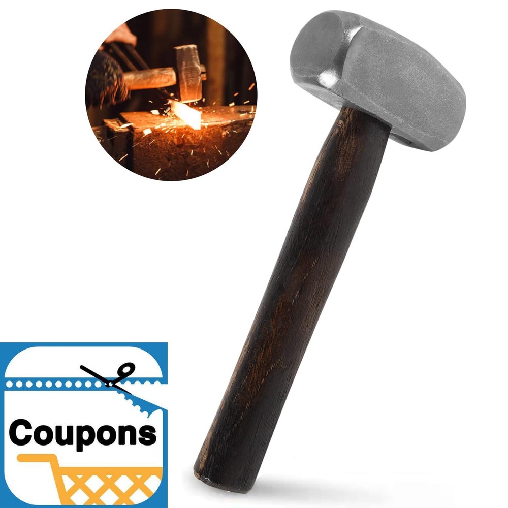 Blacksmith 3LB Handmade Forge Hammer for Farrier Knife Maker Metal Work Tool
