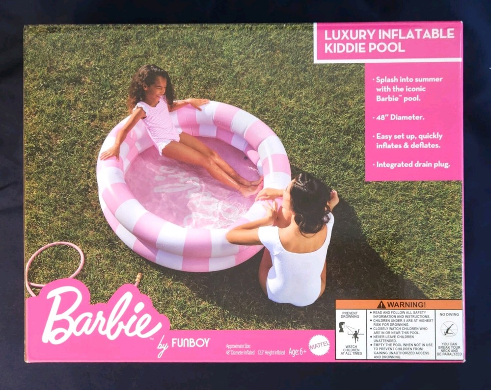 Funboy Inflatable Round Double Ring Pool, 48" Diameter, Suitable for Children 6+