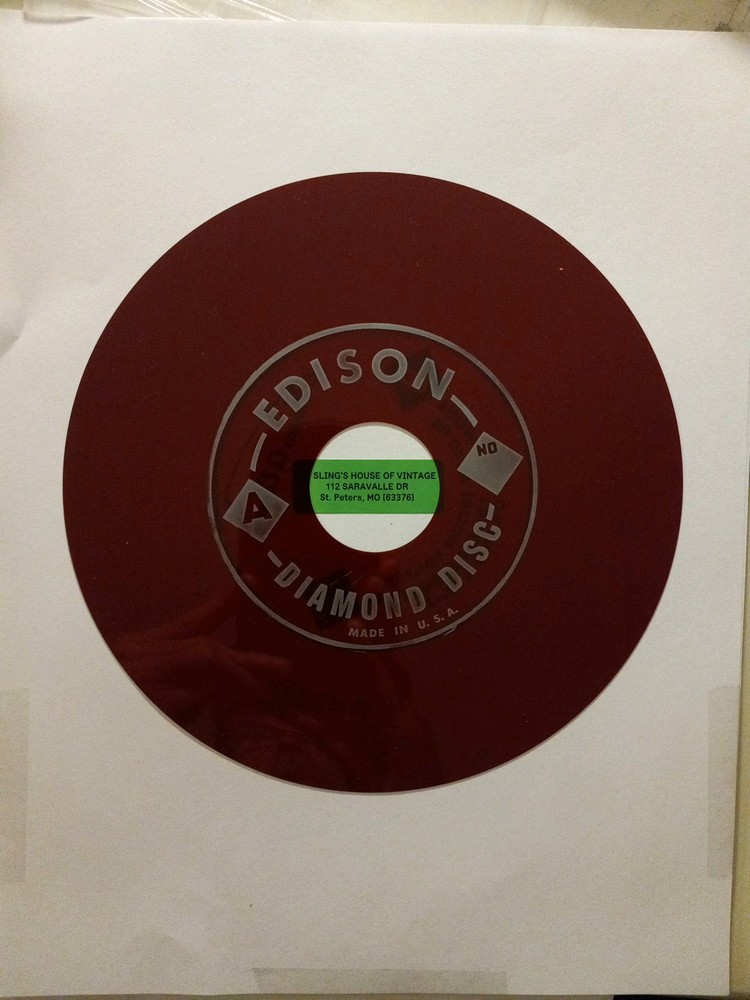Thomas Edison Voicewriter Ruby Red Translucent Diamond Disc