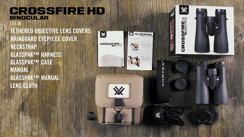 Vortex Optics Crossfire HD 12x50 Binoculars - HD Optical System, Tripod Adapt...