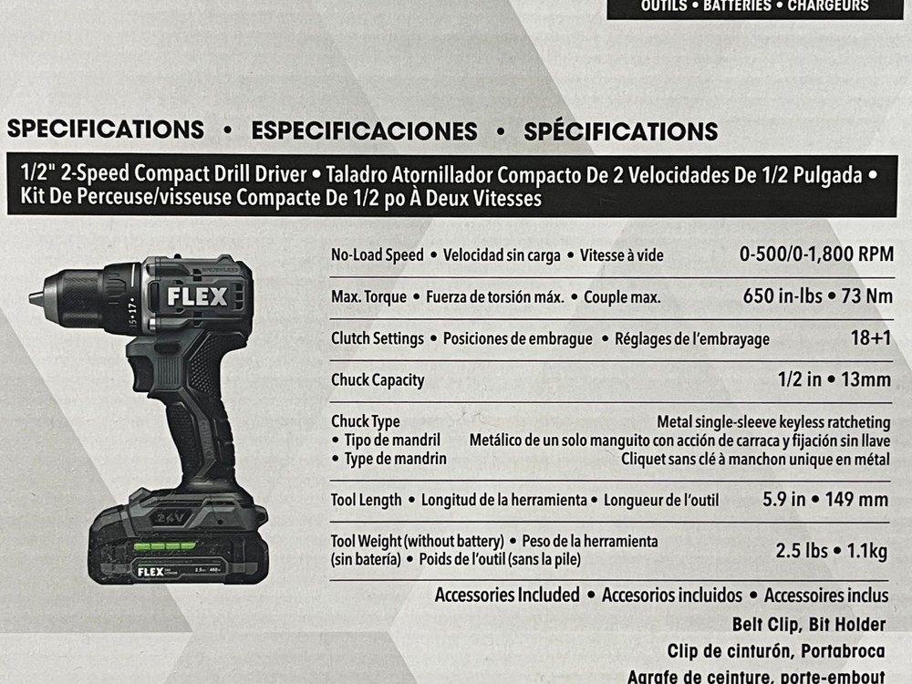 NEW! Flex 24V Compact Drill Driver & Compact Impact Driver Combo Kit - FXM205-2A